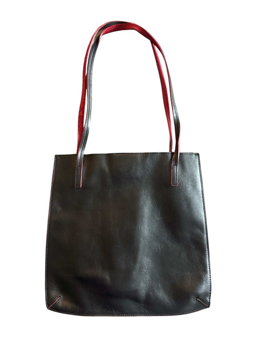 Vintage Esprit Black Tote with Red Straps - Picture 2 of 5